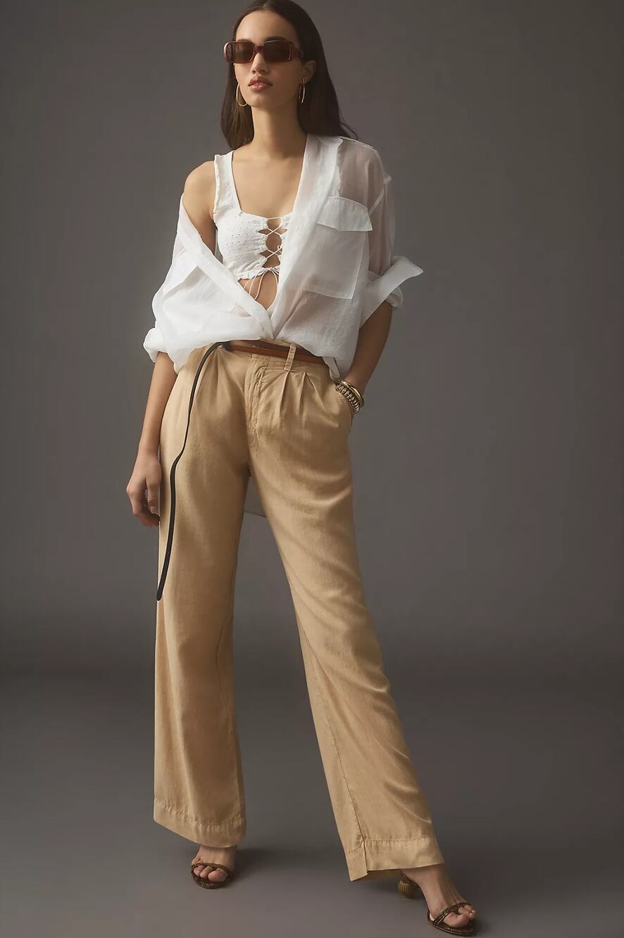 Cloth & Stone Pleated Wide-Leg Pants - New XL Petite
